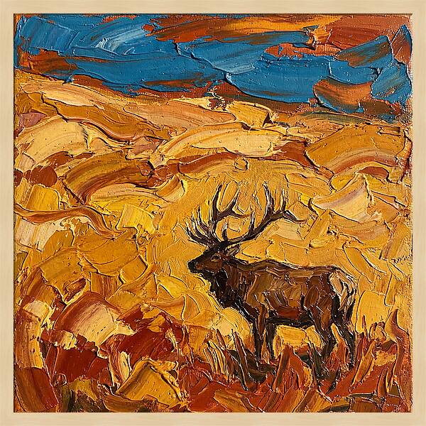 Elk In Golden Landscape