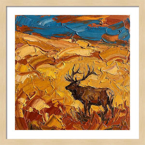 Elk In Golden Landscape