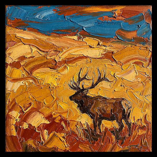 Elk In Golden Landscape
