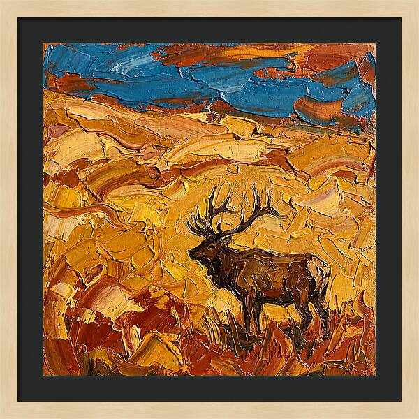 Elk In Golden Landscape