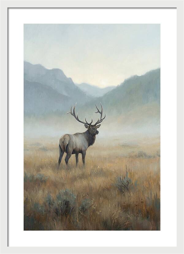 Elk Majestic In Autumn Mist