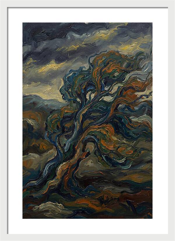 Elm Tree In Expressionist Style