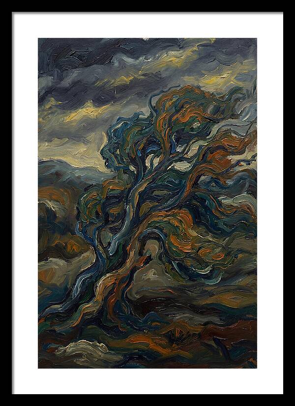 Elm Tree In Expressionist Style