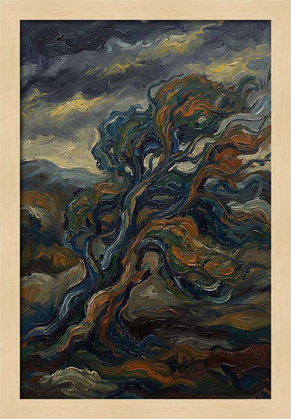 Elm Tree In Expressionist Style