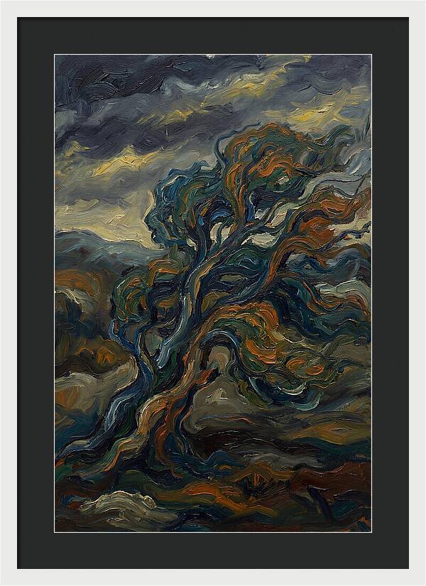Elm Tree In Expressionist Style