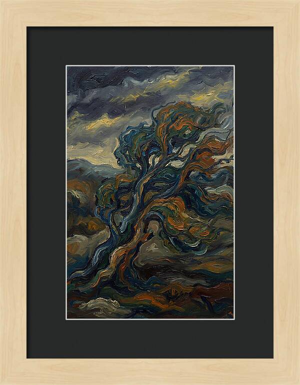 Elm Tree In Expressionist Style