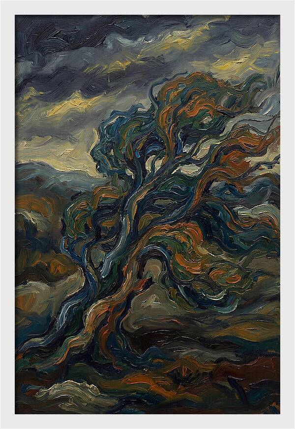 Elm Tree In Expressionist Style