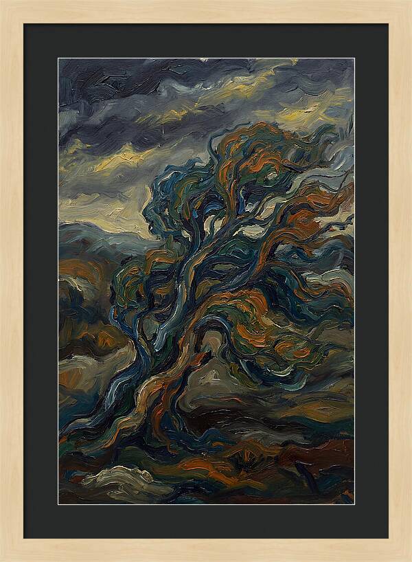 Elm Tree In Expressionist Style