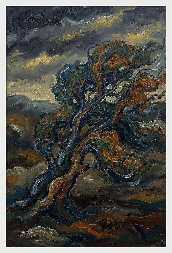 Elm Tree In Expressionist Style