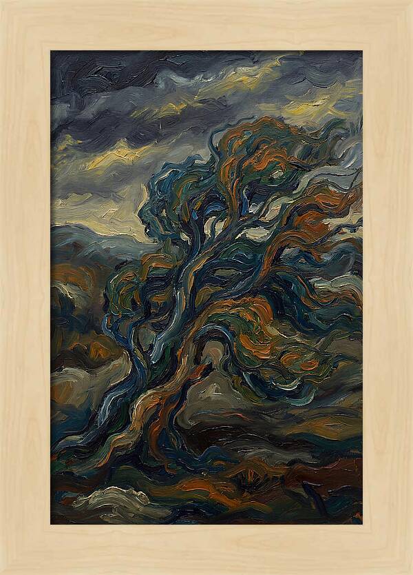 Elm Tree In Expressionist Style