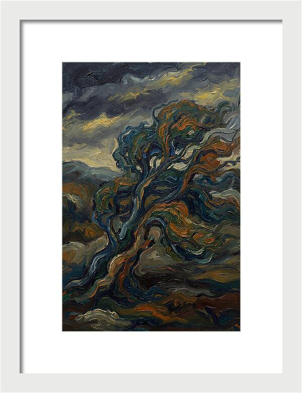 Elm Tree In Expressionist Style