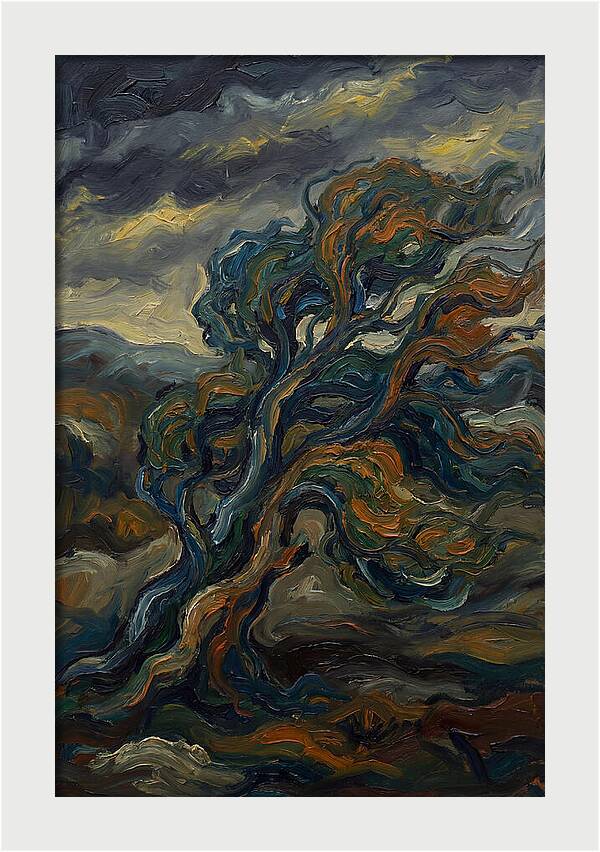Elm Tree In Expressionist Style