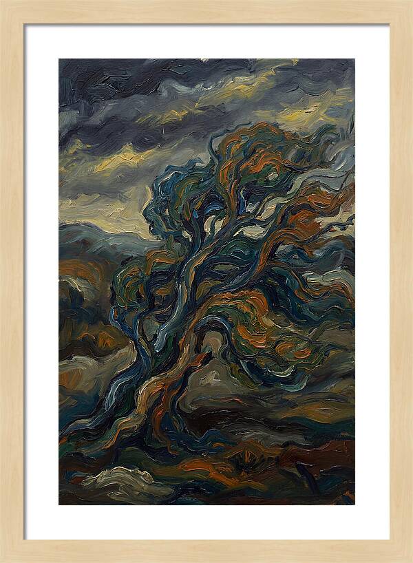Elm Tree In Expressionist Style