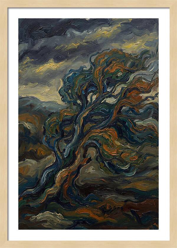 Elm Tree In Expressionist Style