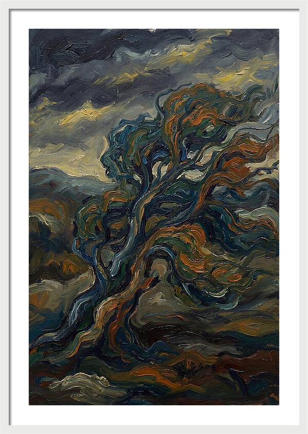 Elm Tree In Expressionist Style