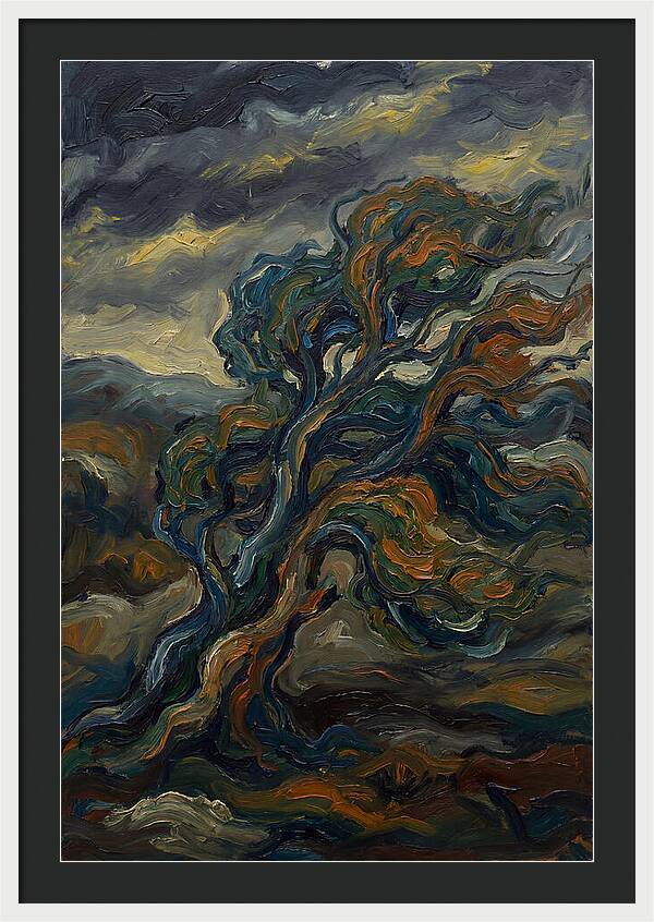 Elm Tree In Expressionist Style