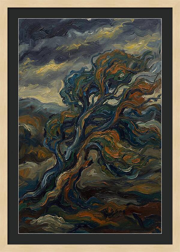 Elm Tree In Expressionist Style