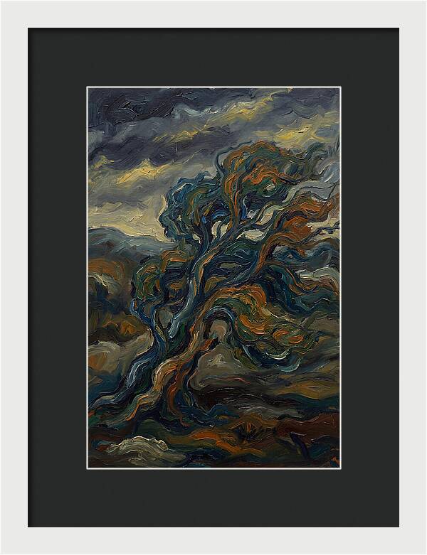 Elm Tree In Expressionist Style