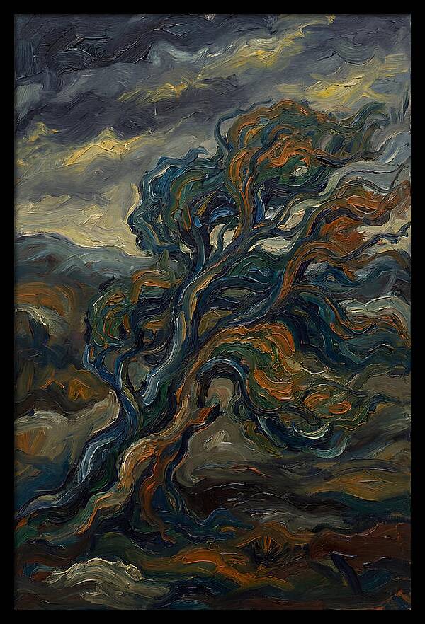 Elm Tree In Expressionist Style