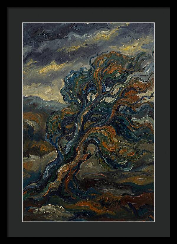 Elm Tree In Expressionist Style