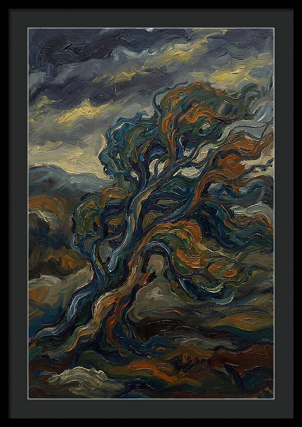 Elm Tree In Expressionist Style