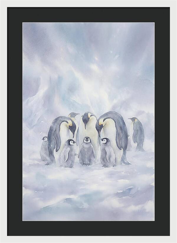 Emperor Penguins In A Blizzard