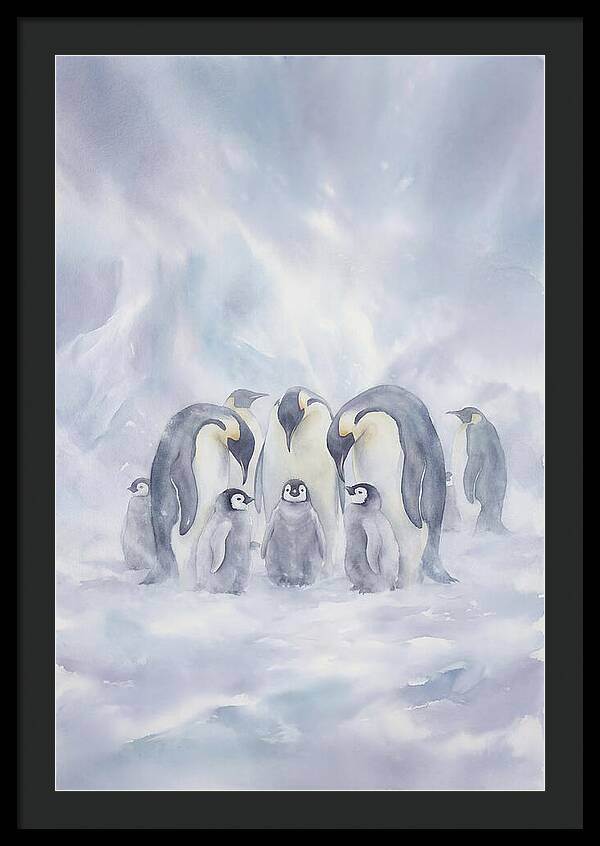 Emperor Penguins In A Blizzard