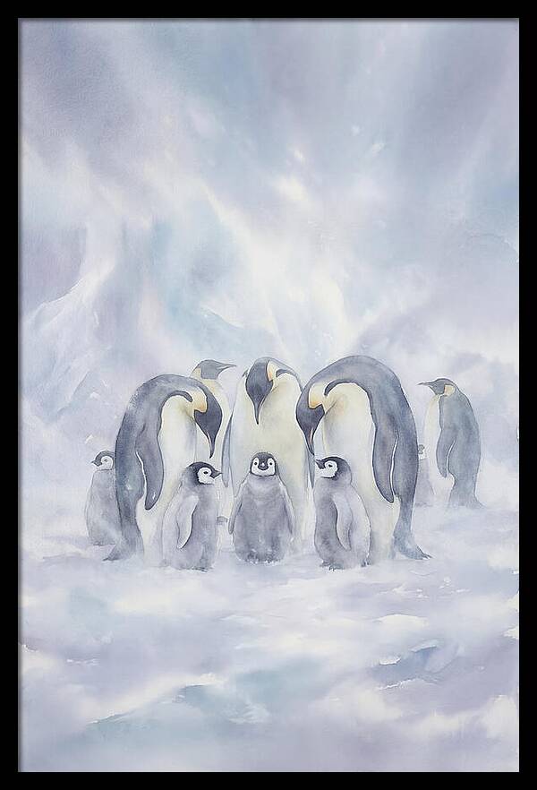 Emperor Penguins In A Blizzard