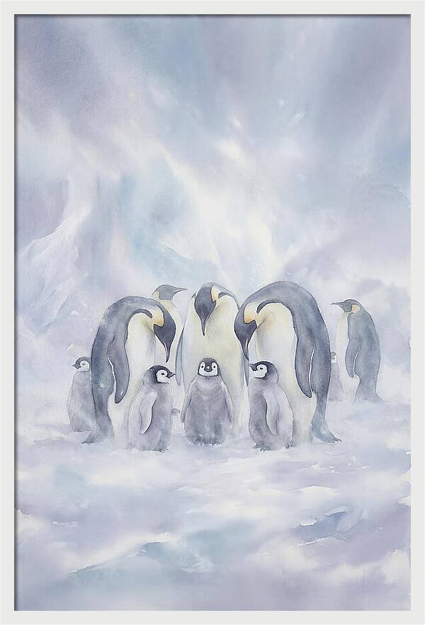 Emperor Penguins In A Blizzard