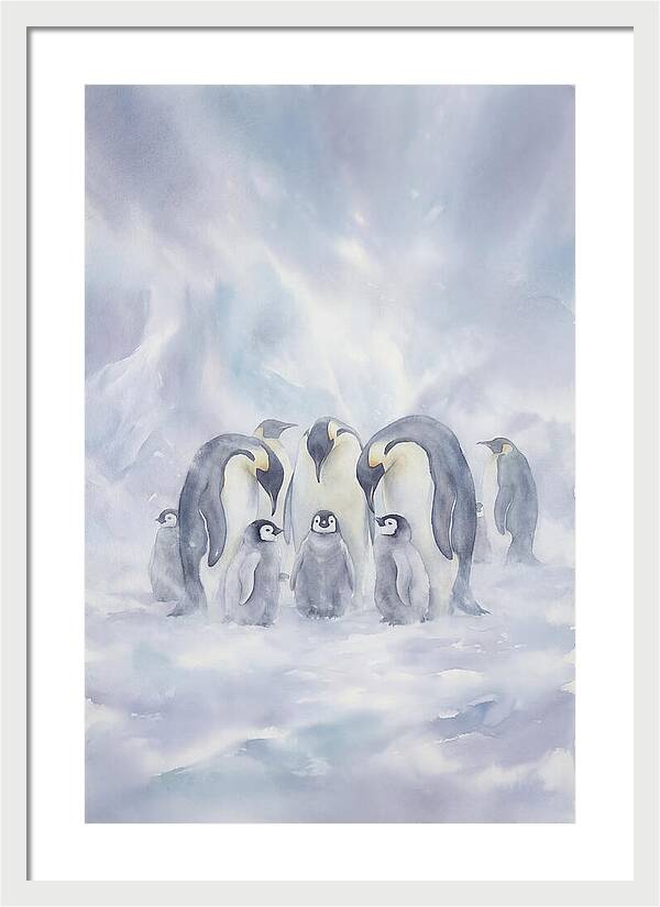 Emperor Penguins In A Blizzard