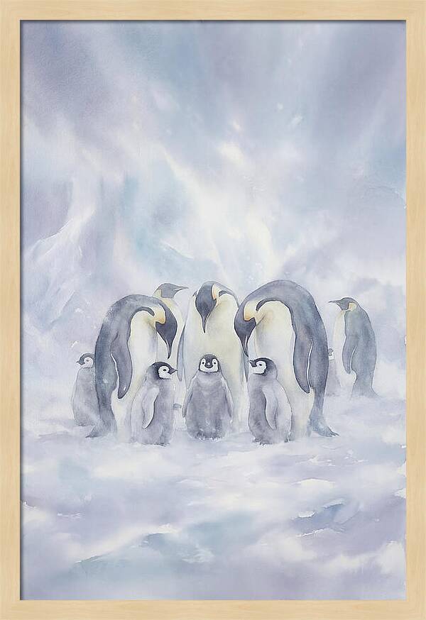 Emperor Penguins In A Blizzard