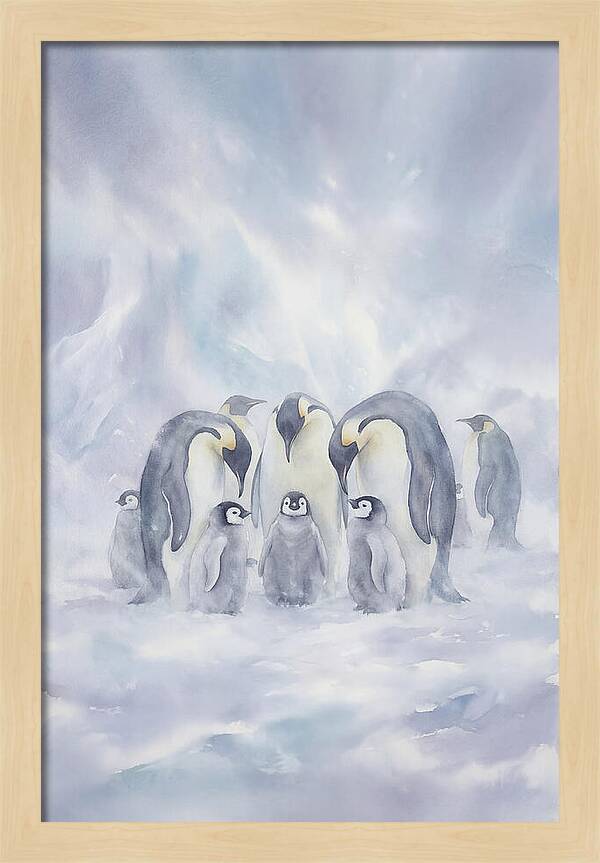 Emperor Penguins In A Blizzard