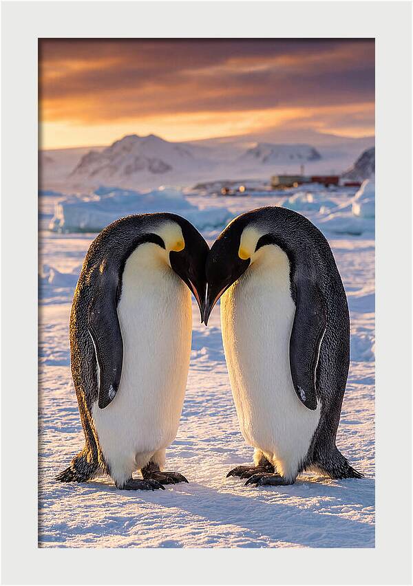 Emperor Penguins In Love