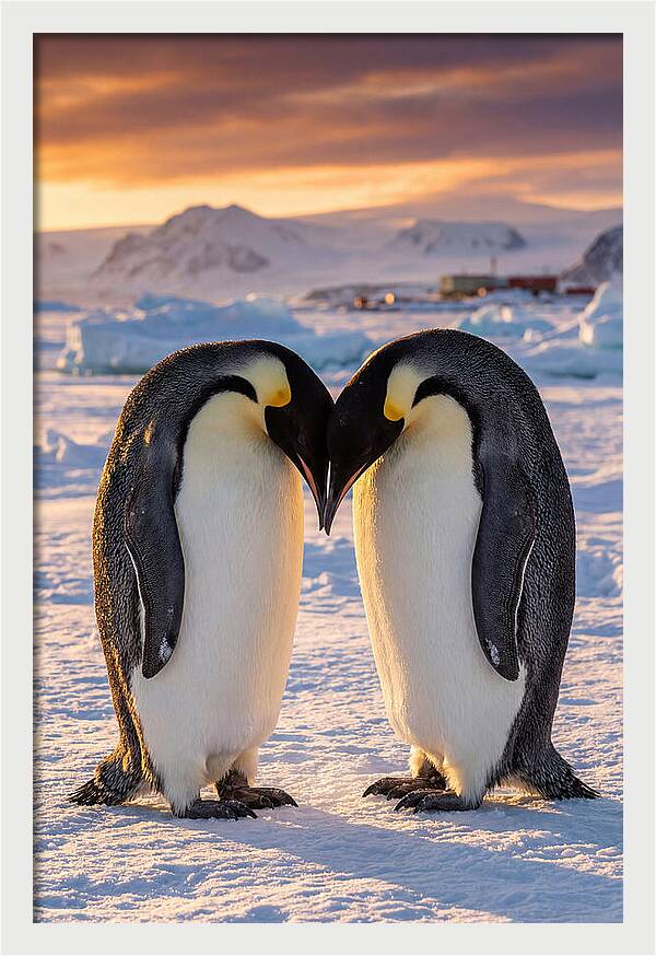 Emperor Penguins In Love