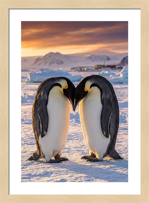 Emperor Penguins In Love
