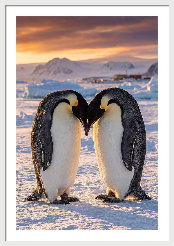 Emperor Penguins In Love