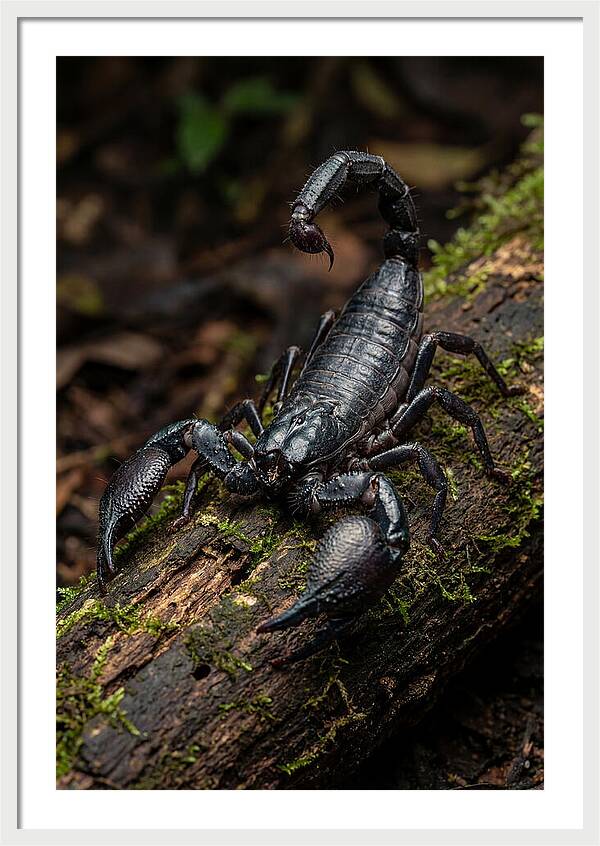 Emperor Scorpion On A Log