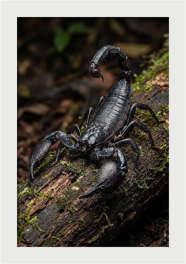 Emperor Scorpion On A Log