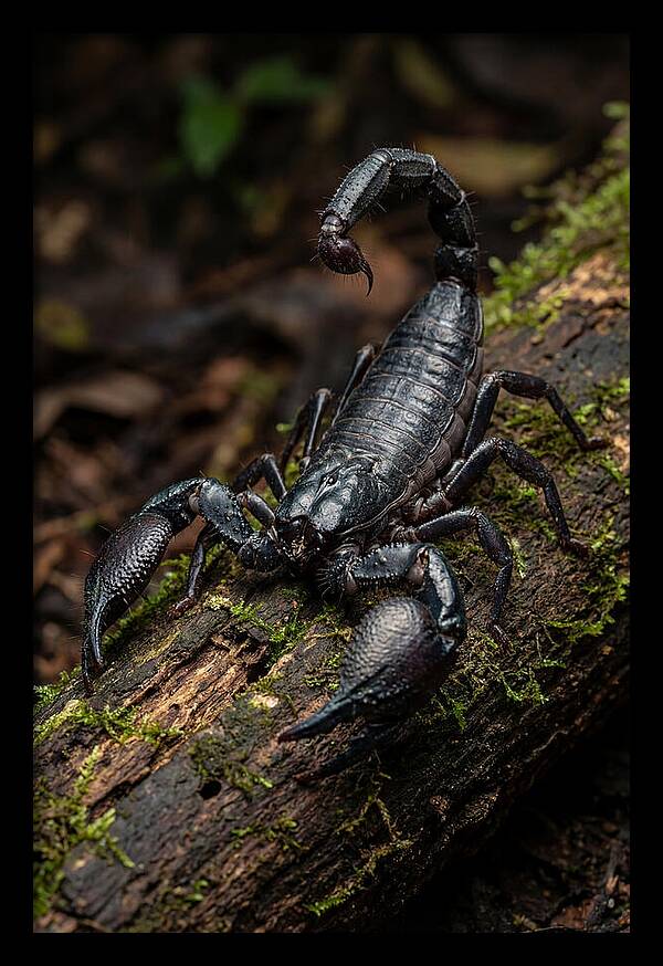 Emperor Scorpion On A Log