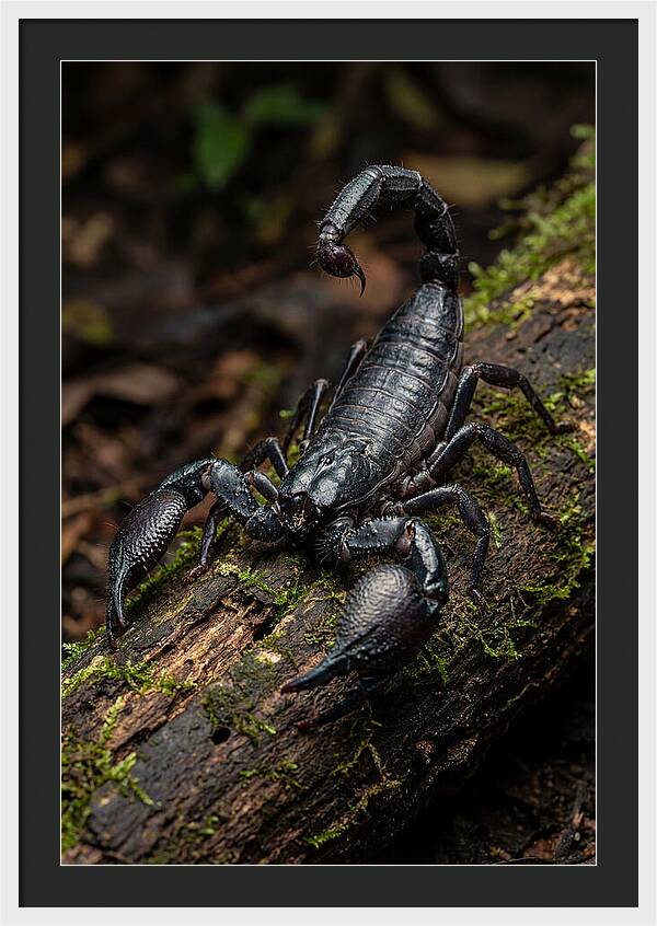 Emperor Scorpion On A Log