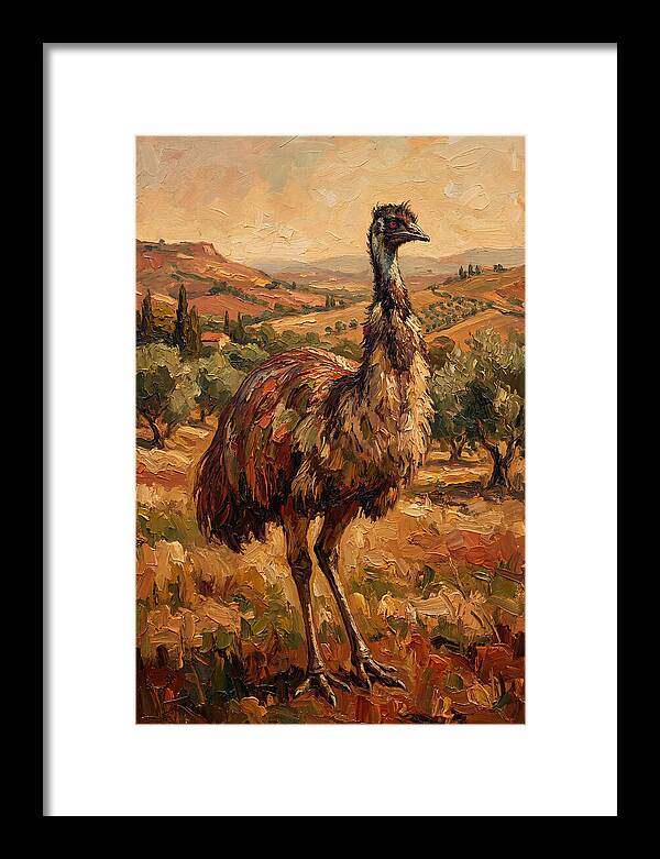 Emu In Mediterranean Landscape