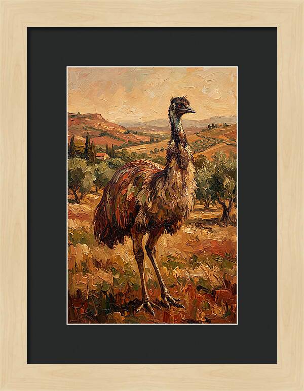 Emu In Mediterranean Landscape