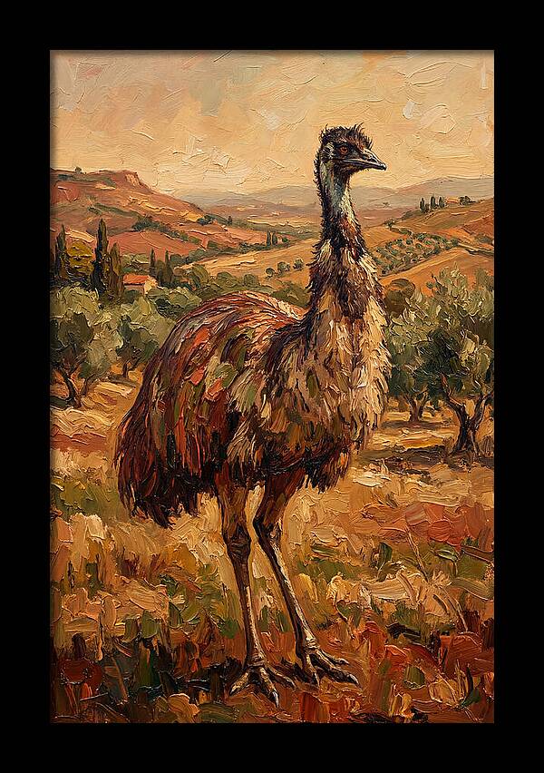 Emu In Mediterranean Landscape