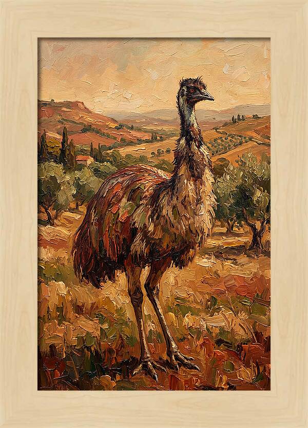 Emu In Mediterranean Landscape