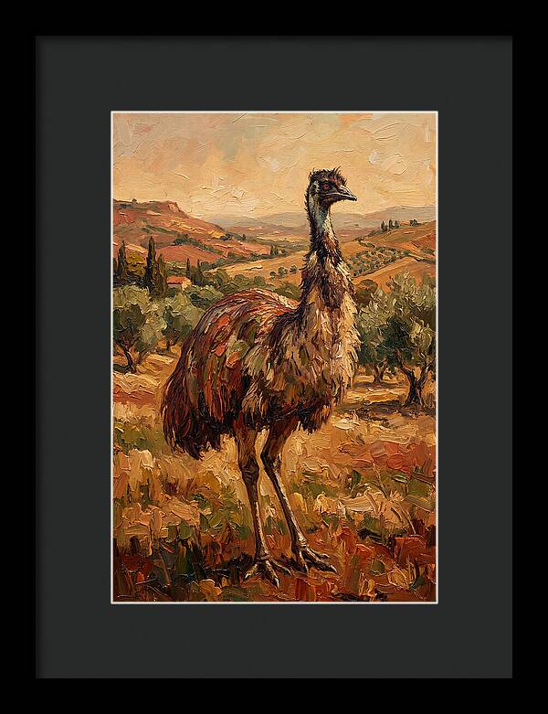 Emu In Mediterranean Landscape