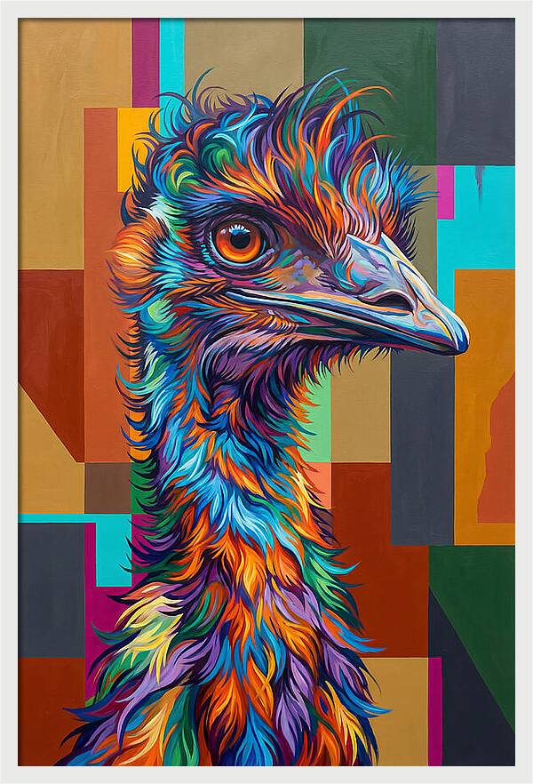 Emu In Vibrant Colors