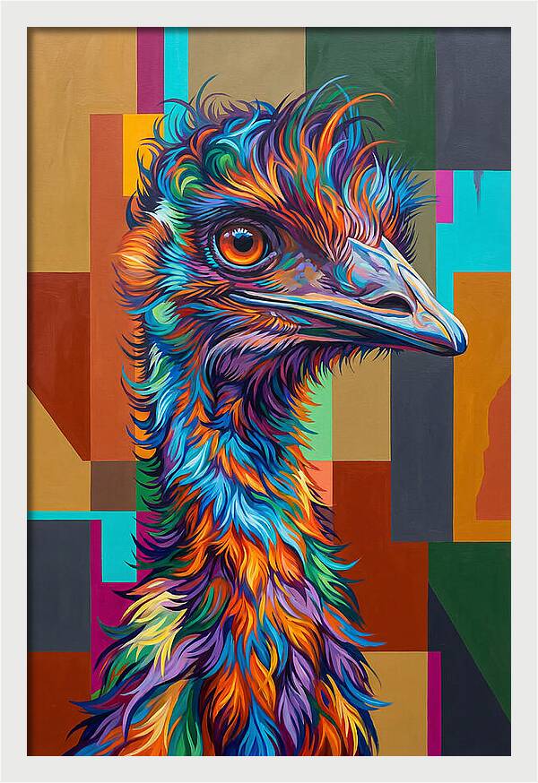 Emu In Vibrant Colors
