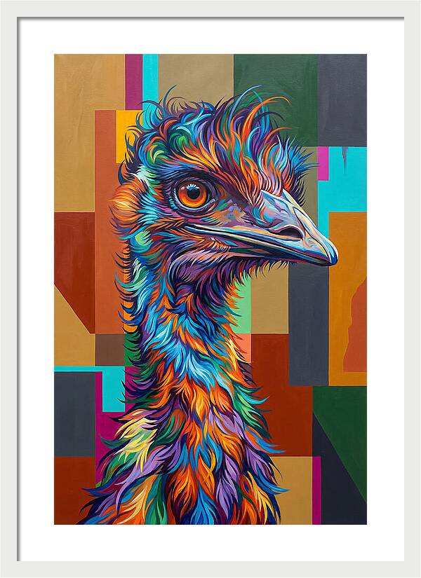 Emu In Vibrant Colors