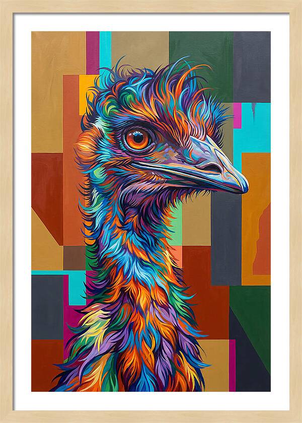 Emu In Vibrant Colors