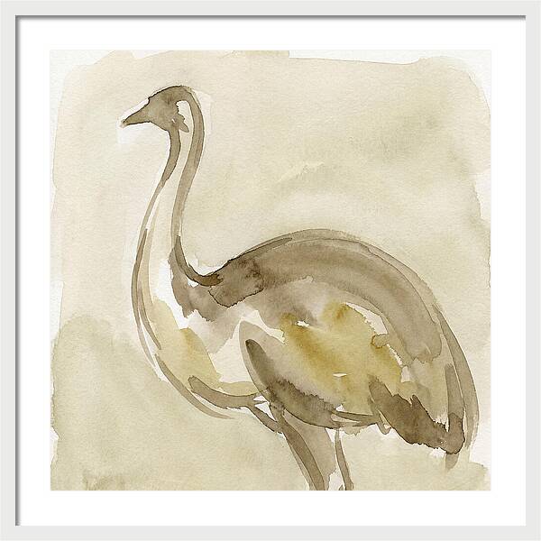Emu In Watercolor Hues